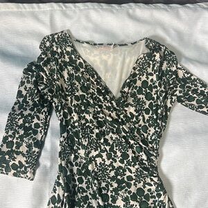 Tori Burch faux wrap rayon dress with lining